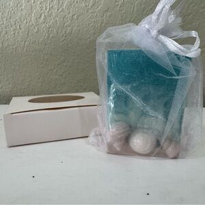 Handmade Soap - Beach/ Ocean Themed with Shells in Blue and White